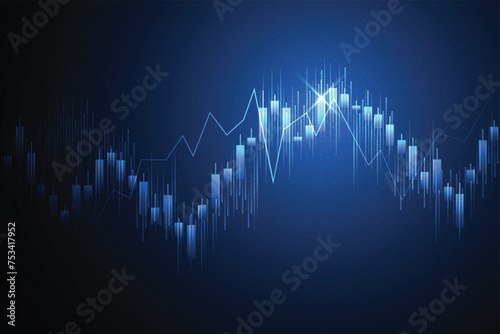 Business candle stick graph chart of stock market investment trading on white background design. Bullish point, Trend of graph. Vector illustration