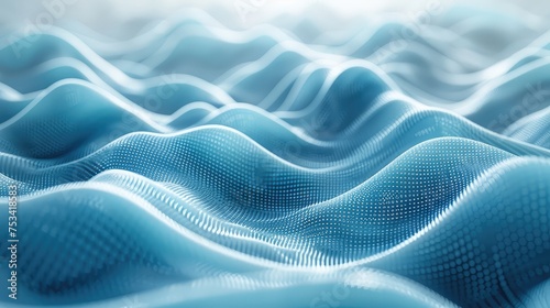 light blue background, abstract pattern of a flowing wave of zeros and ones