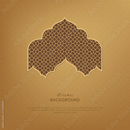 Golden arabic islamic template design