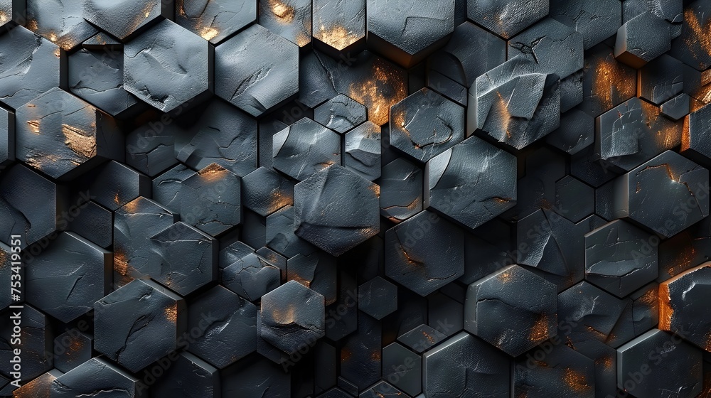 Obraz premium Abstract Rusty Wall with Geometric Copper Pattern