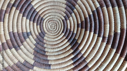 close-up of native american coiled basketry design - U.S. southwest  