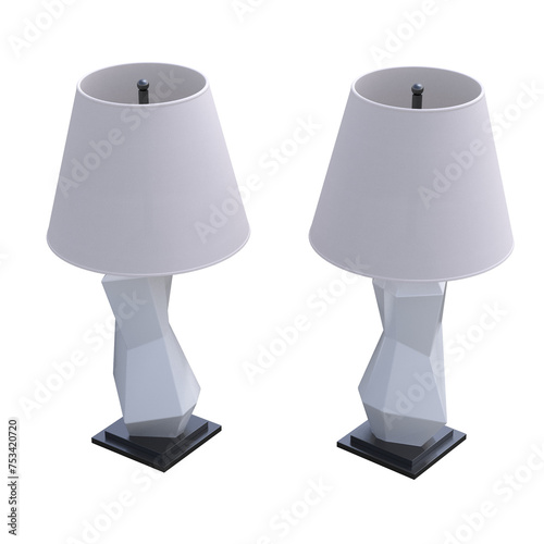 table lamp isolated on transparent background, room lamp, 3D illustration, cg render
