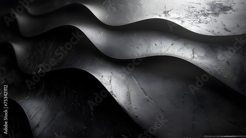 Wavy Black and White Wallpaper in Unreal Engine 5 Style, To provide a modern and stylish background for various design projects, such as website, photo