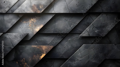 Abstract Metal and Stone Background with Geometric Shapes, To provide a visually striking and unique background for modern and contemporary designs