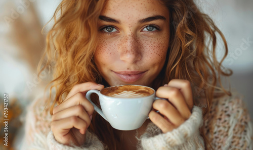 A beautiful woman enjoying ...