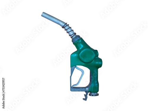 Isolated Gas Pump Nozzle on White Background with Fuel Pump Technology and Electric Power Equipment
