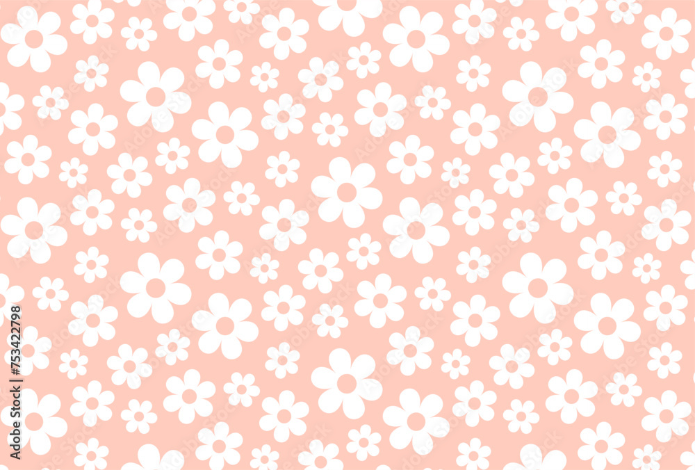 seamless pattern with retro flowers for banners, cards, flyers, social media wallpapers, etc.