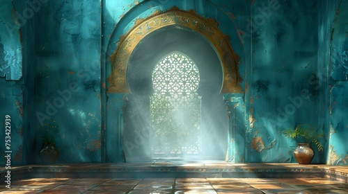 Intricate Islamic Background with Geometric Patterns