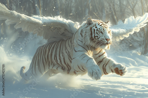 winged tiger illustration