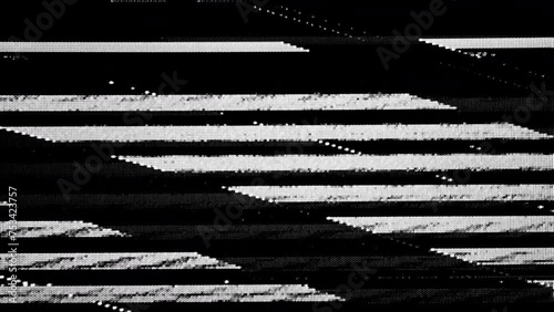 Signal Interference VHS Glitches and Noise, Black and White Overlay photo