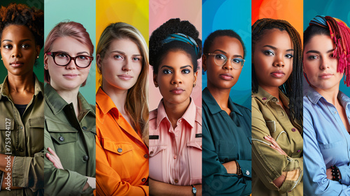 Portrait series of successful women across various job roles highlighting career diversity photo
