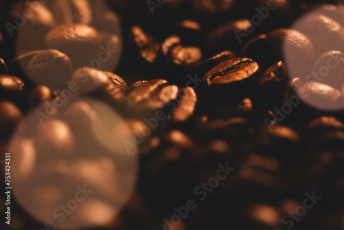 Coffee beans in the morning sun relaxing sun flair 