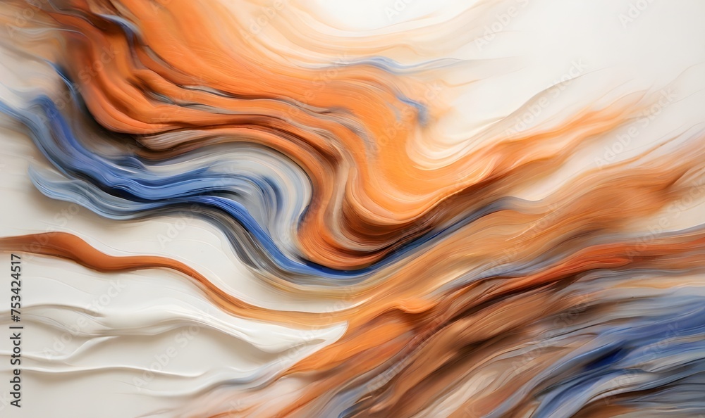 An abstract blur of brown, orange, and blue colors with a grainy texture on a white background, generative AI An abstract blur of brown, orange, and blue colors with a grainy texture on a white background, generative AI