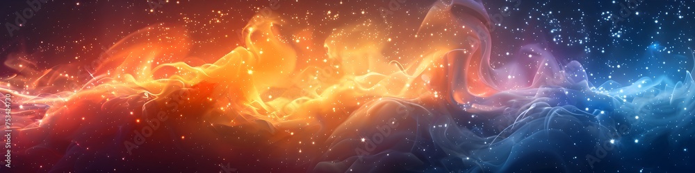 Abstract Fire and Ice Elements in Cosmic Space, To provide unique and ...