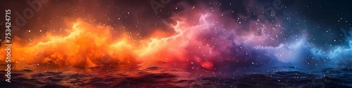 Colorful Fire and Water Elements Fantasy Background, To be used as a visually striking and imaginative background for various design projects, such