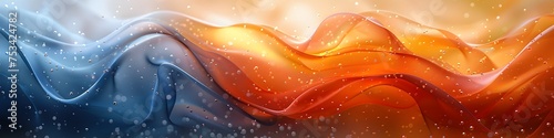 Abstract Waves of Air and Fire Elements in Digital Art, To be used as a visually striking and conceptual background for technology or nature-related