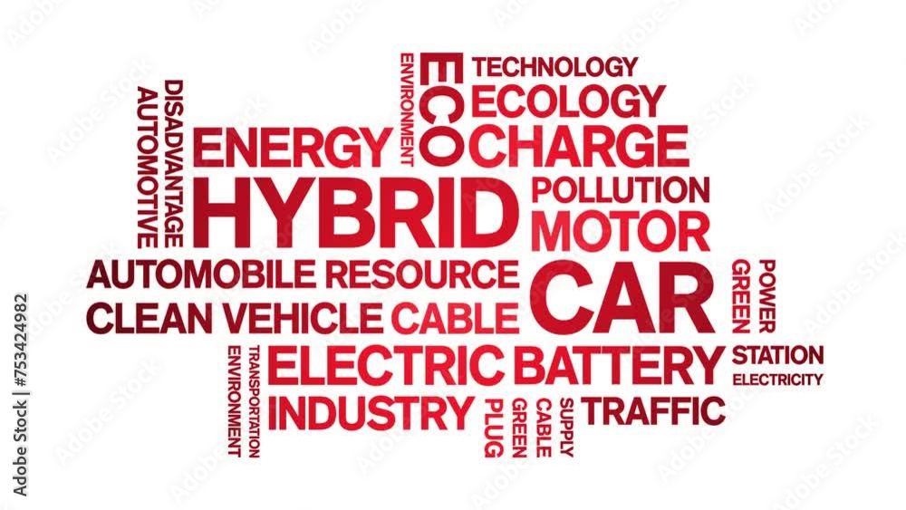 Hybrid Car animated word cloud;text design animation tag kinetic typography seamless loop. Hybrid Car animated word cloud;text design animation tag kinetic typography seamless loop.
