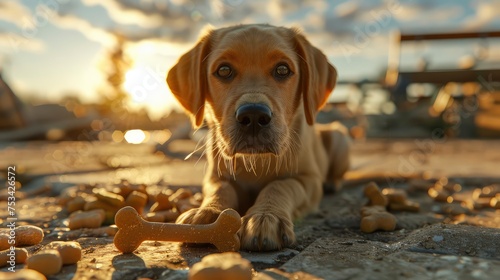 Cute Dog Playing Toy Bone Sunny, Desktop Wallpaper Backgrounds, Background HD For Designer