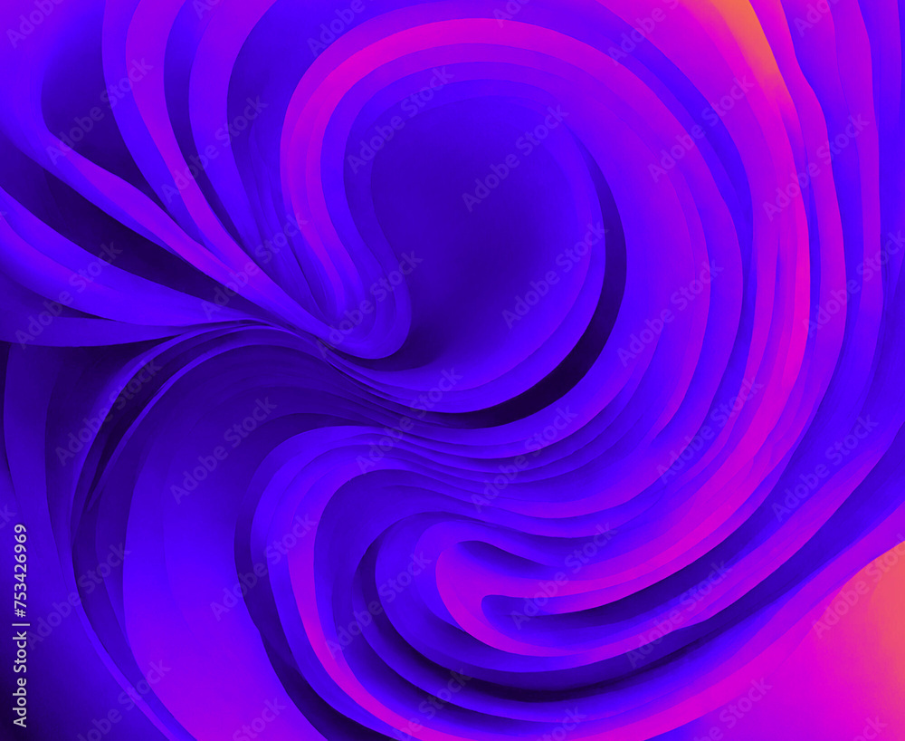 Obraz premium Abstract gradient structure with infinite depth and complexity in purple blue and pink