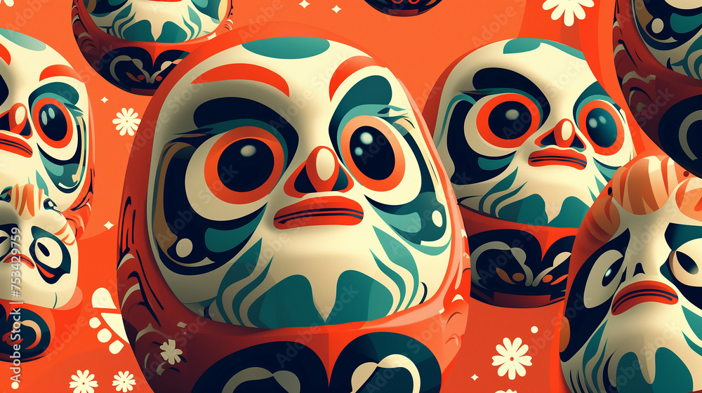 Fortune dolls, are Japanese people's good luck charms. Fortune dolls, are Japanese people's good luck charms.