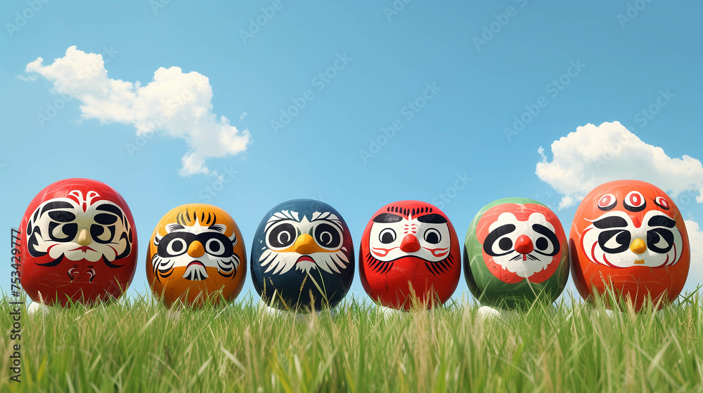 Fortune dolls, are Japanese people's good luck charms. Fortune dolls, are Japanese people's good luck charms.