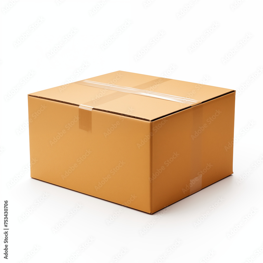cardboard box (parcel or package) on white