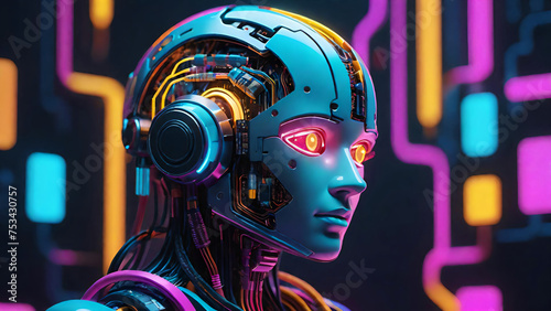 Artificial intelligence and human connection concept
