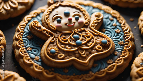 Cookie decorated with baby pattern