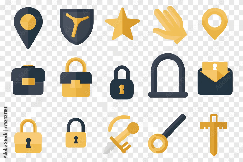 set of icons isolated on transparent background set of icons isolated on transparent background
