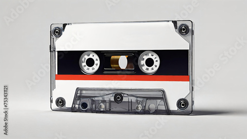 Audio cassette isolated on solid background