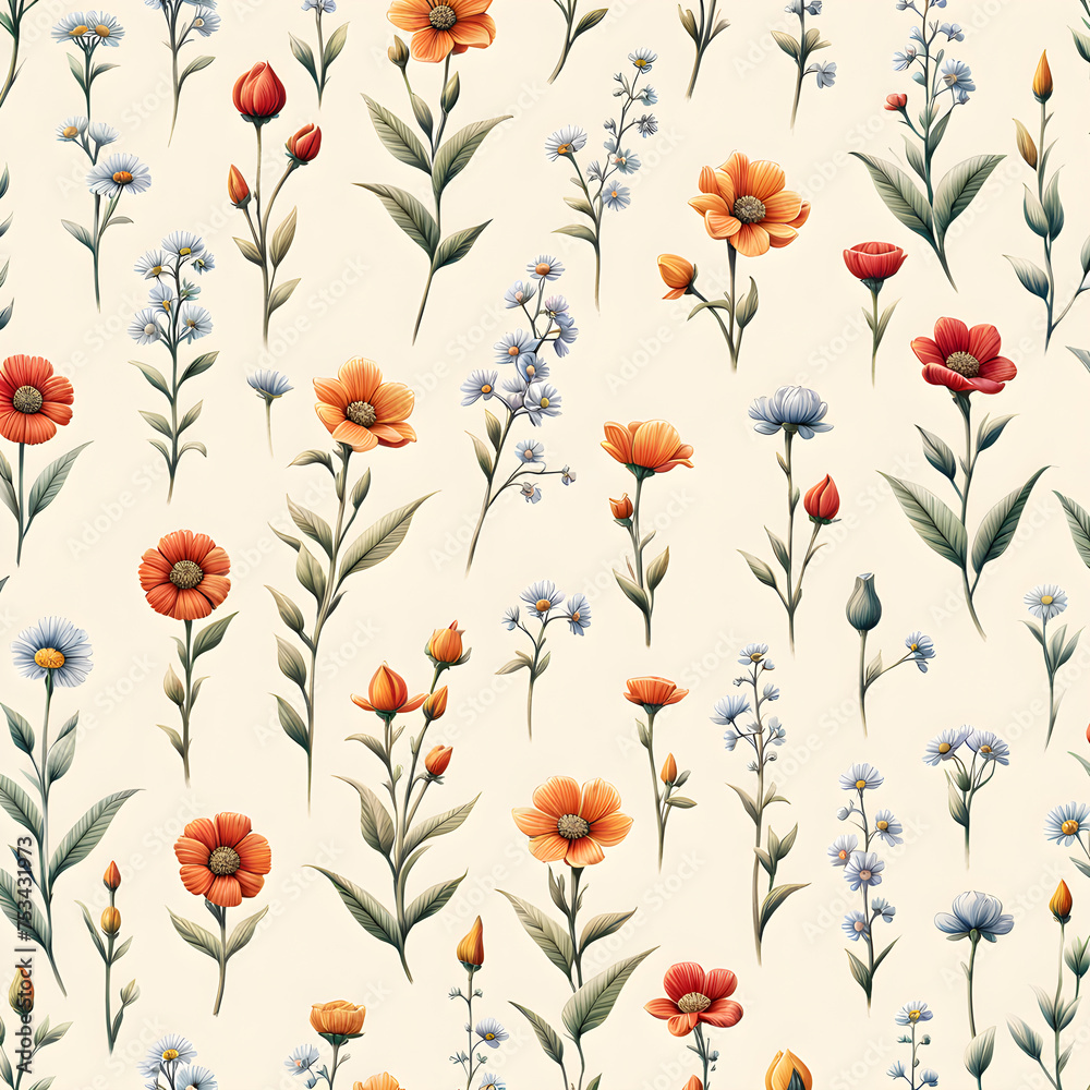 miniature-colorful-wildflowers-arranged-in-a-victorian-inspired-pattern-for-wallpaper-depicted