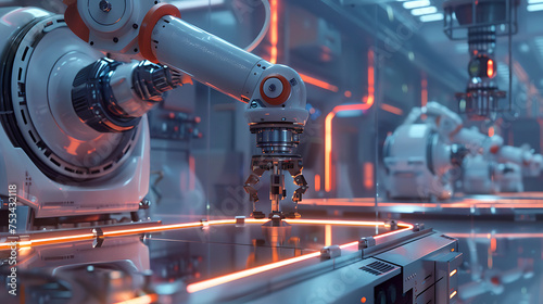 Smart factory - Industry 4.0 - Advanced automation - Machinery - Robotics - Futuristic industrial setting - Innovation - Engineering - Technological advancements - AI generated.