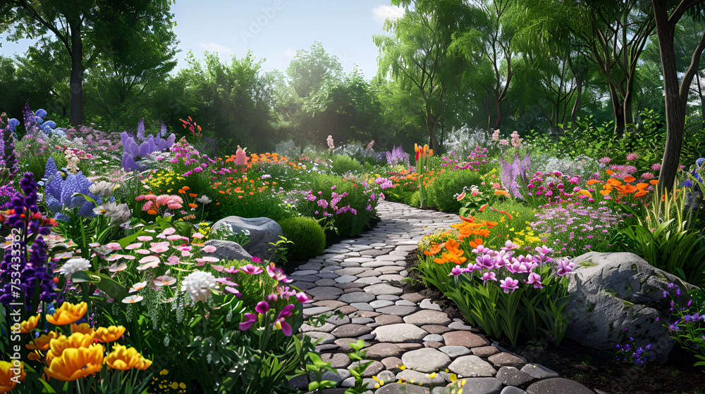 Beautiful Flower Garden.  generative ai 