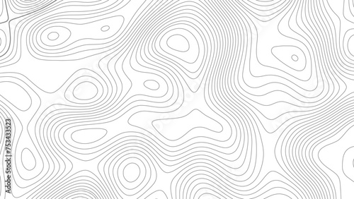 Topographic map background. Abstract wavy topographic map. Abstract wavy and curved lines background. Abstract geometric topographic contour map background. 