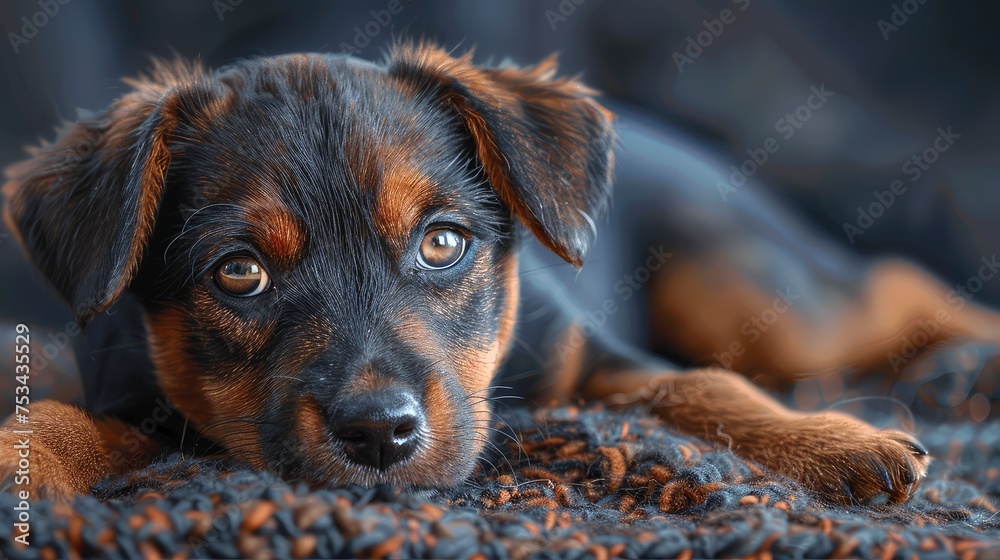 Portrait Cute Young Mixed Breed Puppy, Desktop Wallpaper Backgrounds, Background HD For Designer