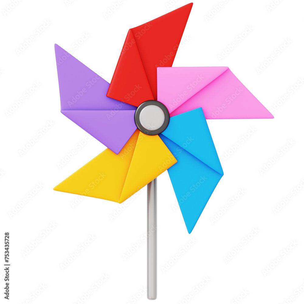 Pinwheel 3D Icon Rendering Isolated Transparent Background Pinwheel 3D Icon Rendering Isolated Transparent Background