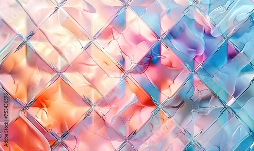 sharp criss cross glass pattern with pastel color photo