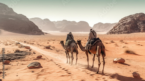 Bedouin rides on camel