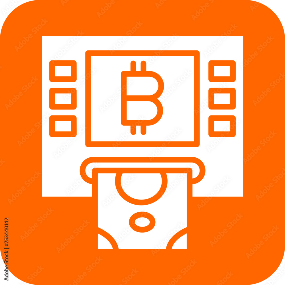 Cryptocurrency ATM Icon Style Cryptocurrency ATM Icon Style