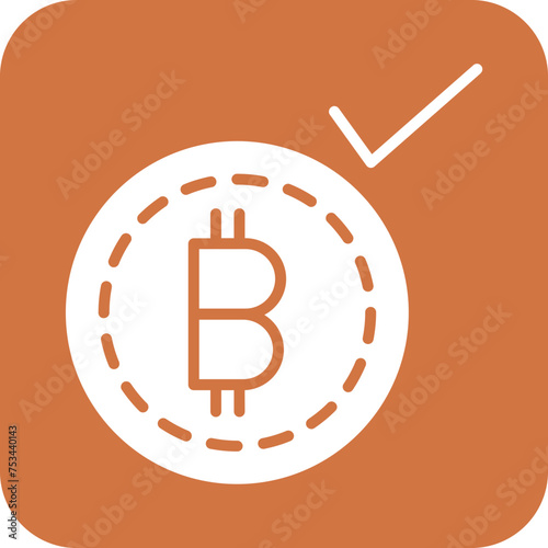 Cryptocurrency Accepted Icon Style photo