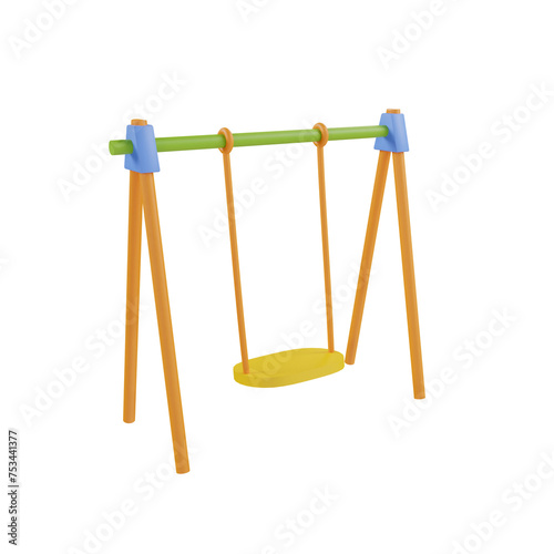 Kids playground 3d icon render clipart