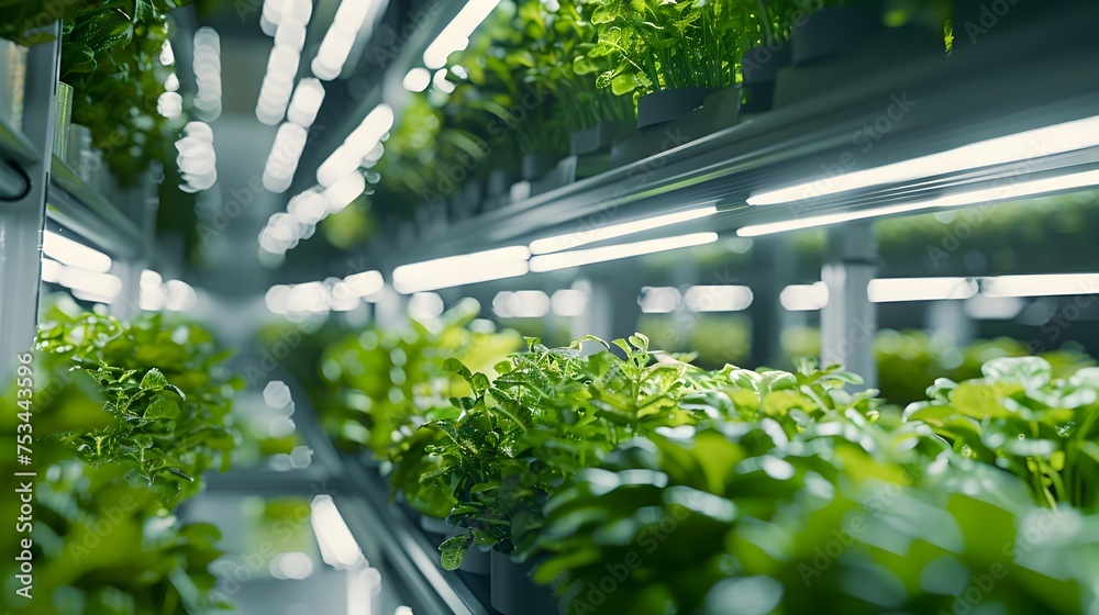 Healthy Growing Plants in Futuristic Indoor Spaces, To showcase the possibilities and benefits of modern and sustainable agriculture, and to inspire