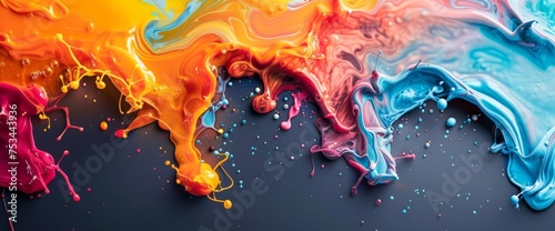 Multicolored Painting on Black Surface