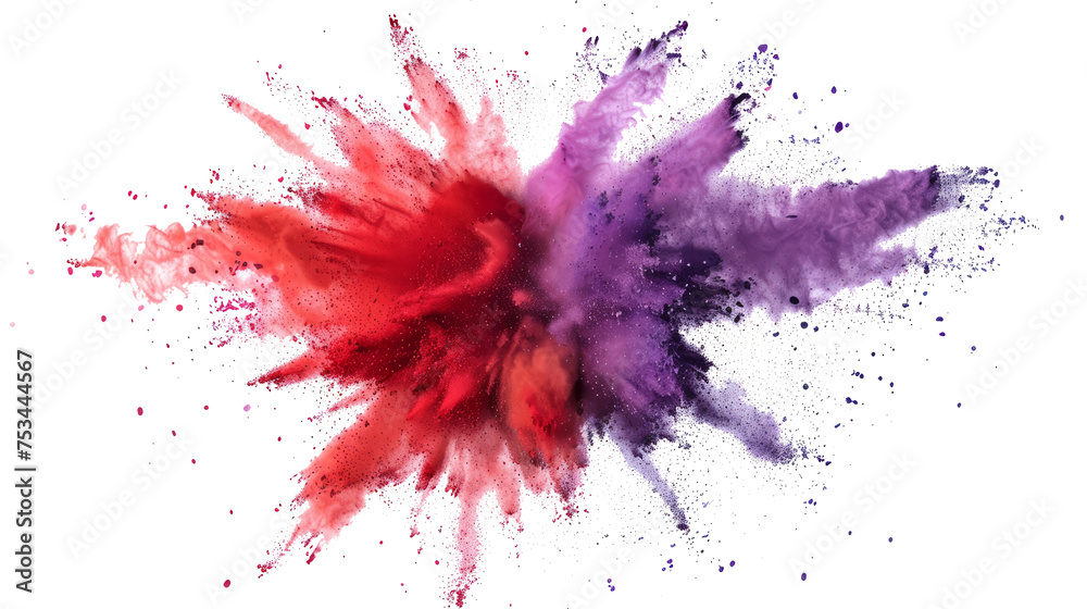 A succinct depiction of a red and purple paint color powder