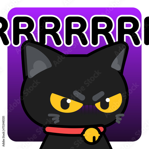 Black cat upset hissing (ID: 753445131)