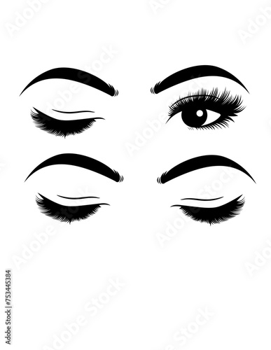 Sexy Eyelashes Illustration, Eyelashes, Lashes, Sexy Eyes Vector, Sexy Brows Stencil, Lashes Clipart, Lashes Cut file, Brows, Lashes
