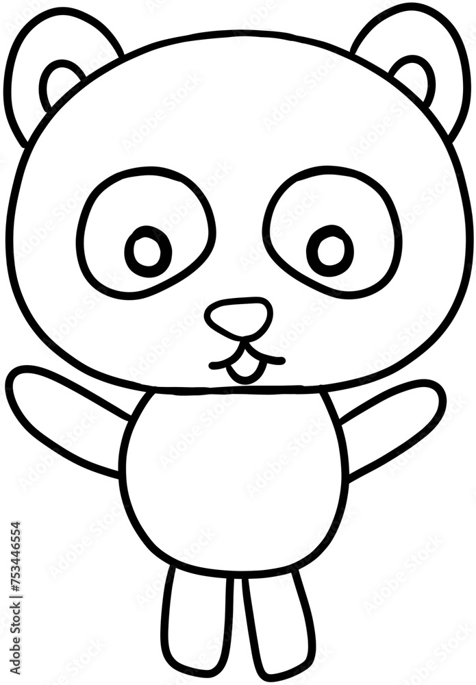 panda outline drawing