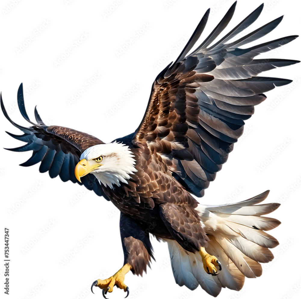 Naklejka premium Watercolor painting of Bald Eagle.