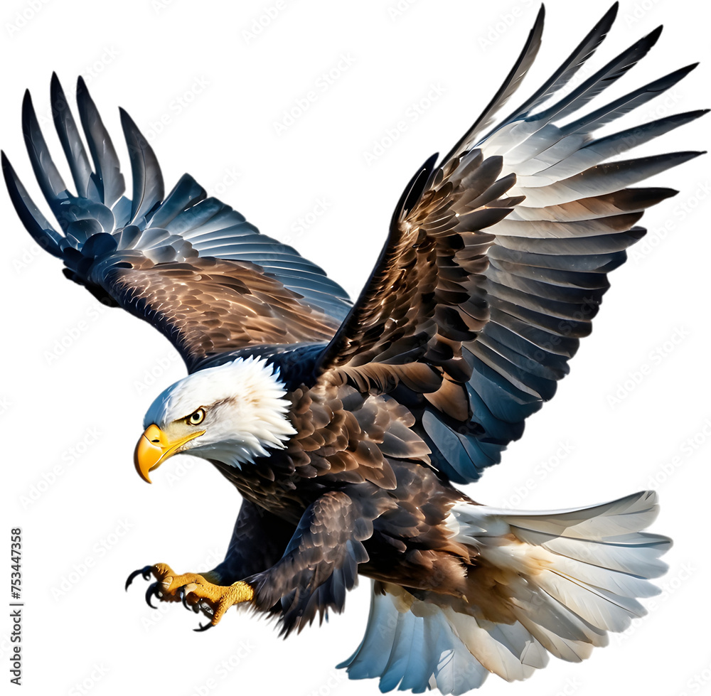 Fototapeta premium Watercolor painting of Bald Eagle. 