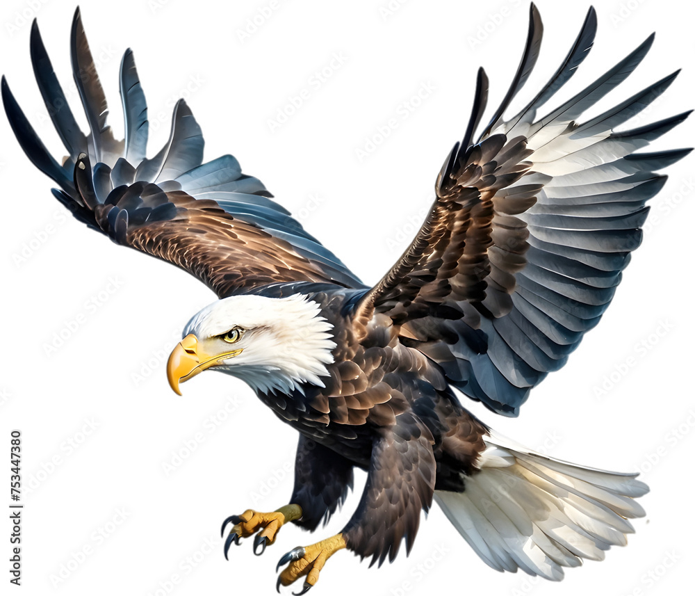 Fototapeta premium Watercolor painting of Bald Eagle. 